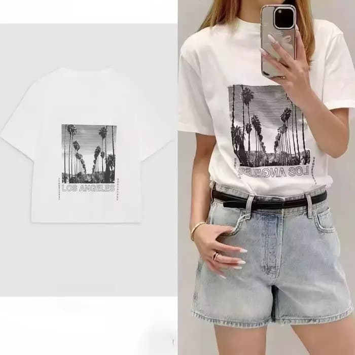 T-shirt manches courtes col rond femme