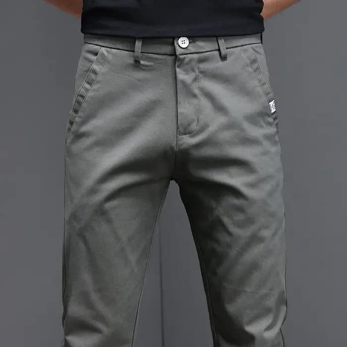 Pantalon décontracté pour homme, 2024 coton, mode coréenne, coupe slim, gris, noir, fjingent, printe