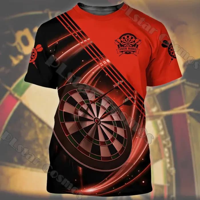Nom personnalisé joueur de fléchettes 3D imprimé hommes T-Shirt été rue tendance sauvage unisexe