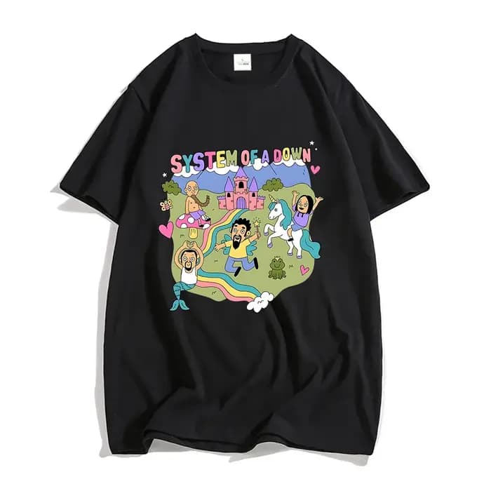 T-shirt du groupe System of A Down 2026 en coton doux pour l'été