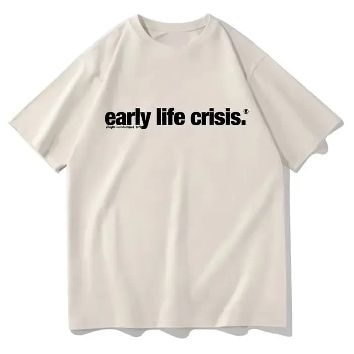 T-shirt Nettspend Early Life Crisis Same 2025 – Vêtements tendance homme/femme en coton, hauts graph