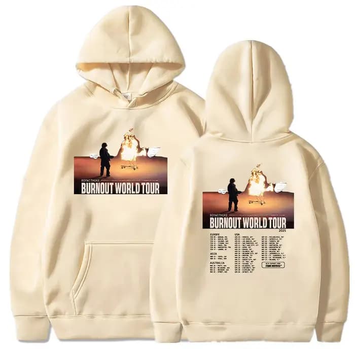 Boywithuke Burnout World Tour Sweats à capuche College graphiques pour hommes et femmes