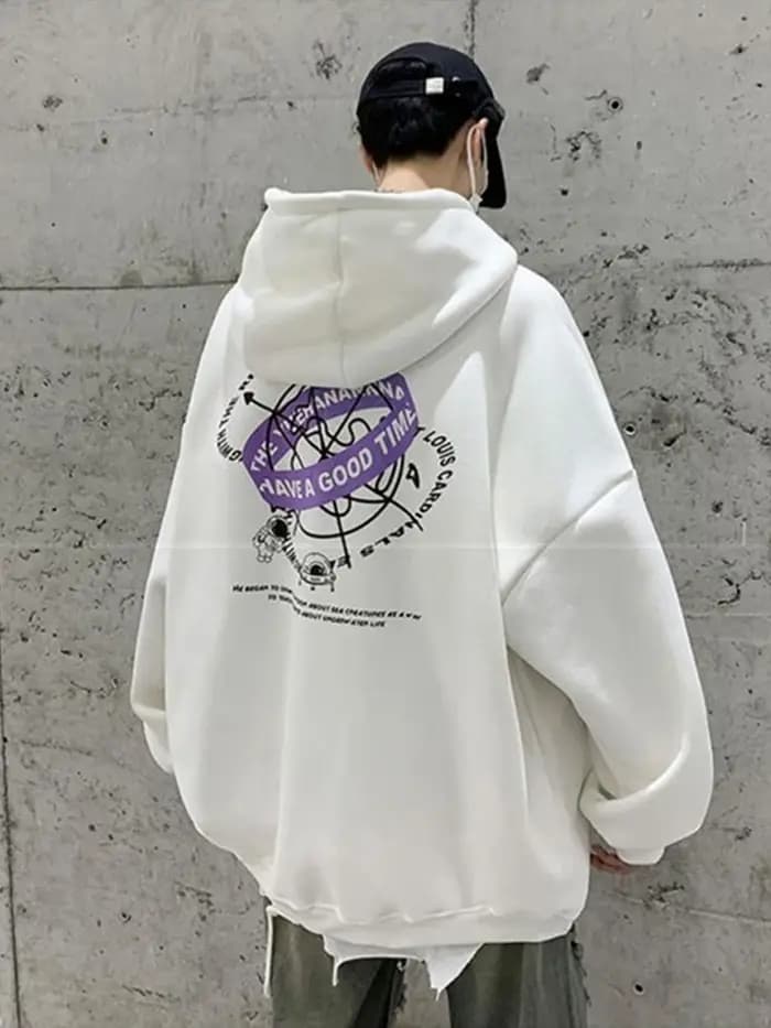 Goth lettre astronaute graphique sweats à capuche hommes Hip Hop automne nouveau dans