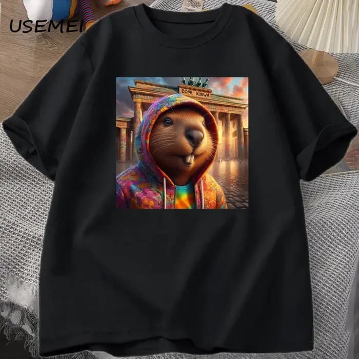 Bóbr Kurwa Gladiator t-shirts pour hommes femmes la gloire de Rome T-Shirt graphique Bober Beaver Boberek