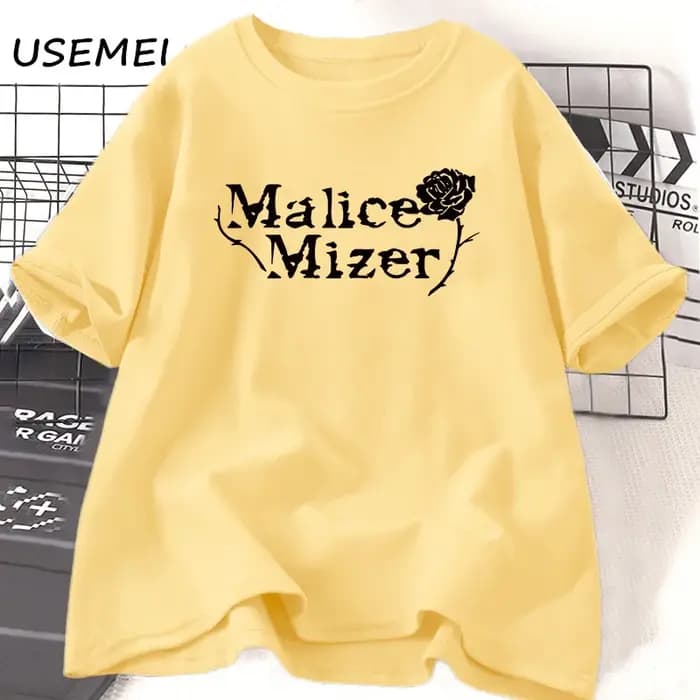 Malice Mizer Rose T-shirt femmes hommes Rock musique graphique T-shirts col rond coton à manches courtes