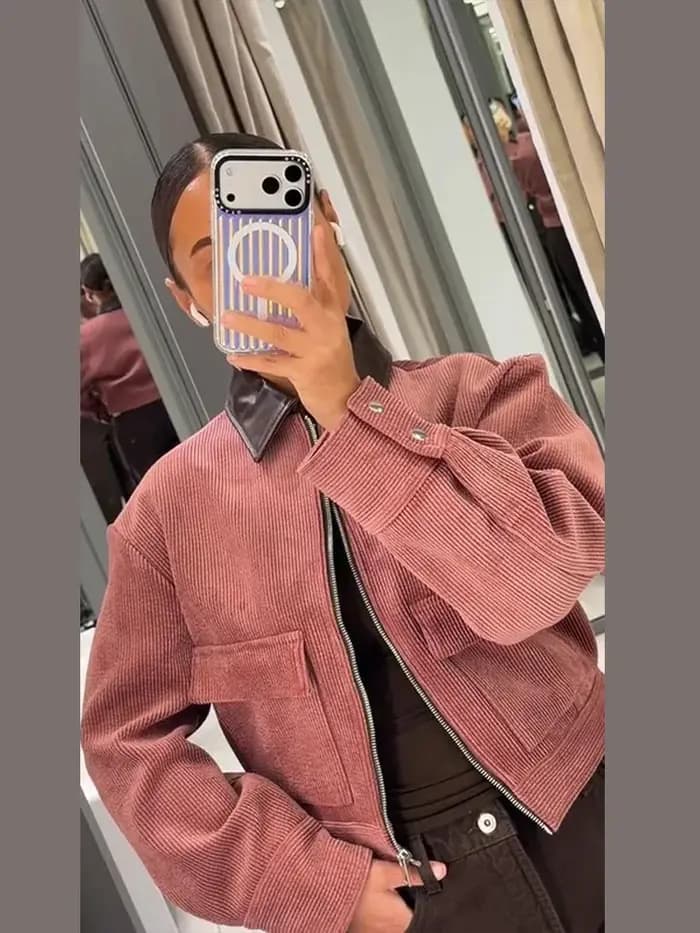 Blouson en velours côtelé pour femme