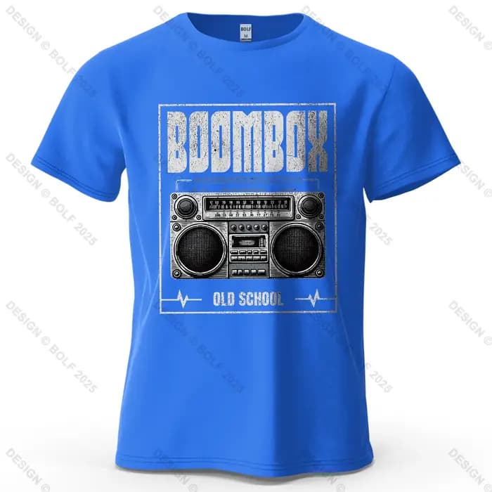 Boombox Hip Hop imprimé hommes T-Shirt 100% coton surdimensionné Vintage graphique t-shirts pour haut pour femme
