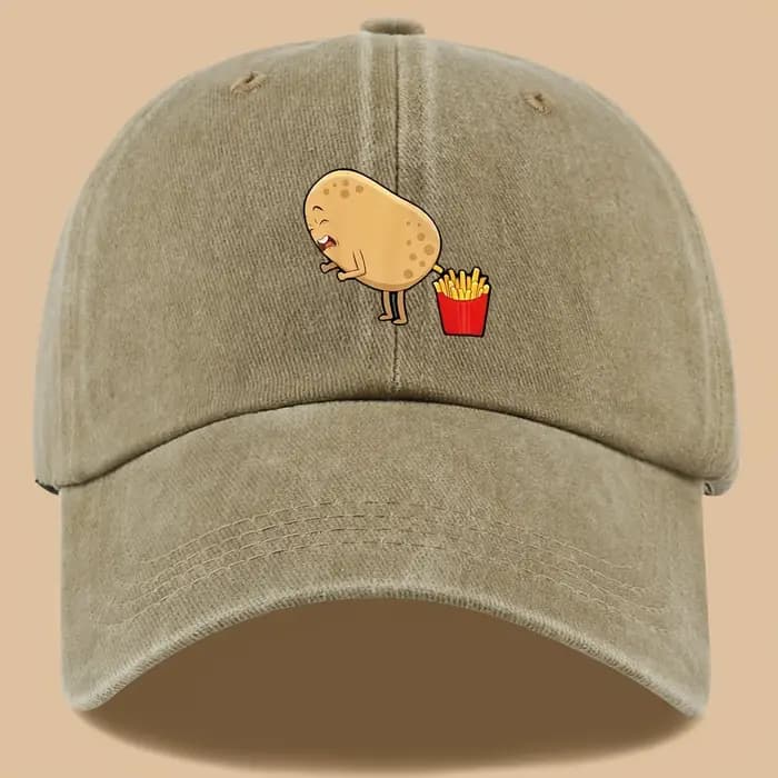 Casquette de baseball imprimée de pommes de terre humoristiques