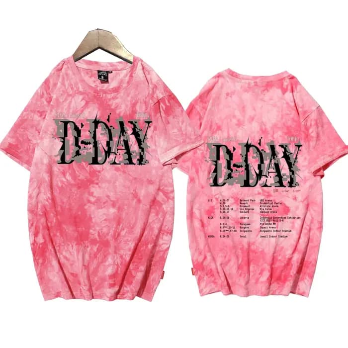 Suga Agust D Tour Tie Dye chemises unisexe col rond manches courtes musique populaire T-Shirt Fans cadeau