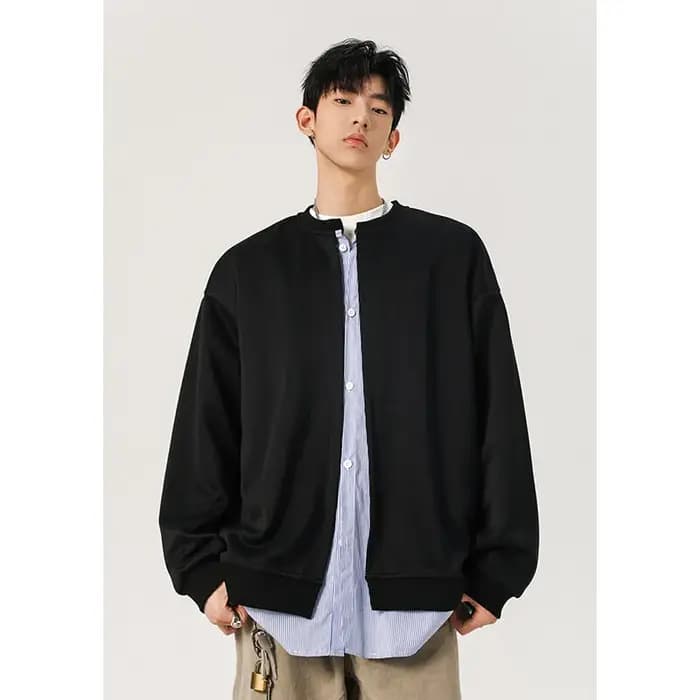 Sweat-shirt surdimensionné à effet superposé pour homme