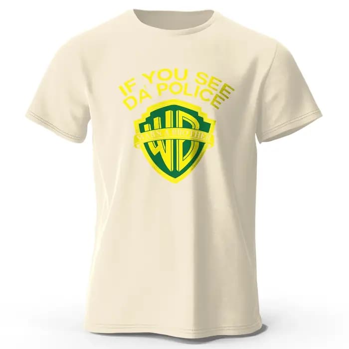 Hommes si vous voir Da' Police imprimé T-Shirt 100% coton surdimensionné classique drôle graphique t
