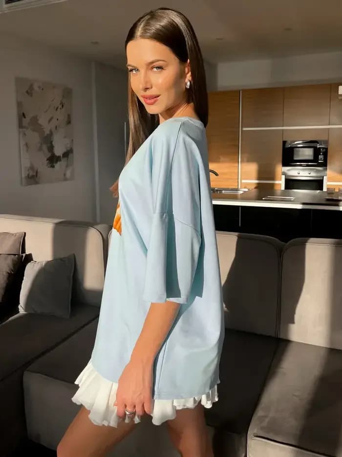 T-shirt à manches mi-longues pour femme