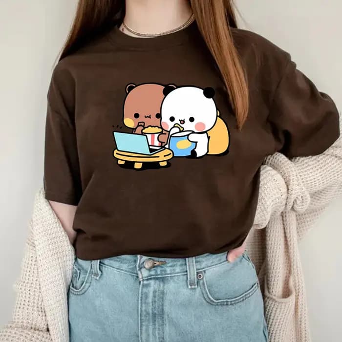 T-shirt graphique imprimé Bubu et Dudu pour femmes et hommes