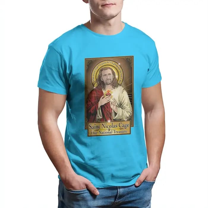 T-shirt à col rond à manches courtes pour hommes, Saint Nicolas Jos, Notre sagesse nationale, Vêtements en coton, Mode, Cadeau d'urgence