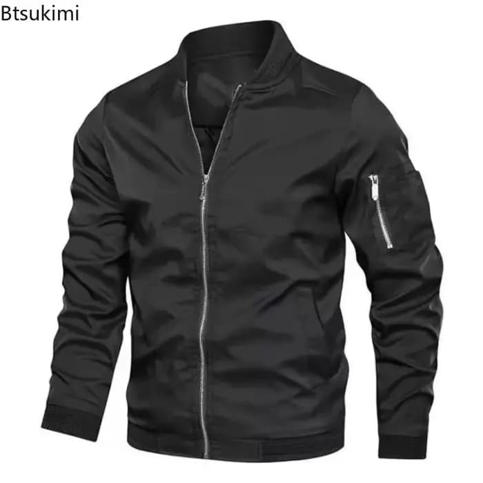 Blouson Bomber Homme 2026 – Nouvelle Collection Printemps-Automne – Col Montant Tendance – Veste Baseball Décontractée