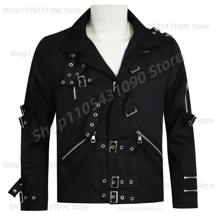 Veste de concert noire style punk avec rivets