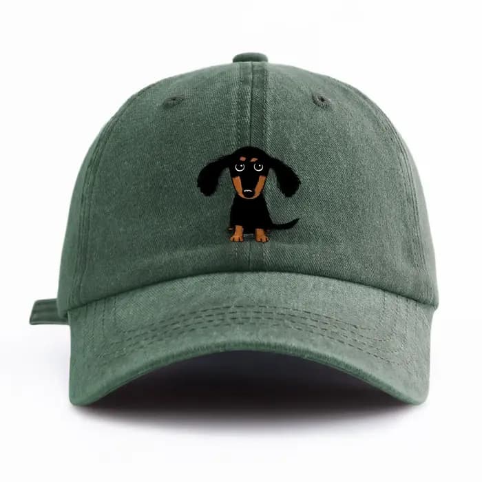 Casquette de Baseball délavée imprimée teckel pour adultes