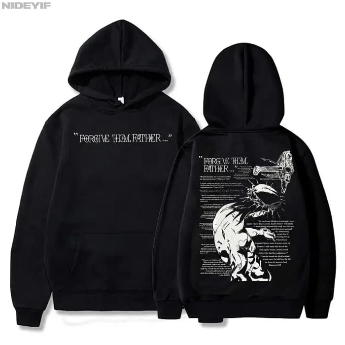 Christian Jesus Merch Forgive Them Father Bible Verse Hoodie Hommes Femmes Pull Hiphop Streetwear Casual Sweatshirt Tops CJ2