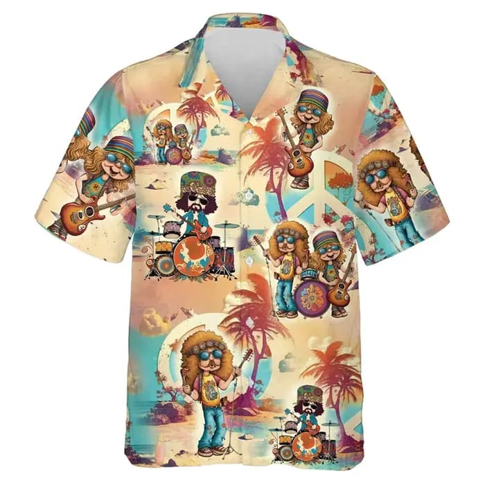 Chemises de plage Hiphelicopter Music Graphic pour hommes