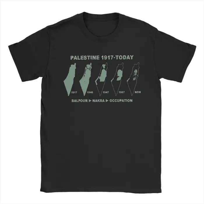 Palestine carte 100 coton T-Shirt pour hommes été palestinien Y2K basique t-shirts col rond Hippie