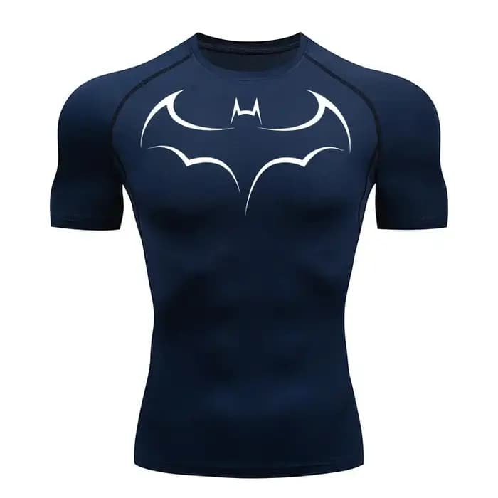 T-shirt de compression moulant pour homme à imprimé chauve-souris