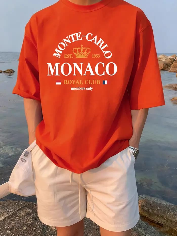 Monte-Carlo Monaco imprime unisexe mode Streetwear coton respirant t-shirt été capote basique décont
