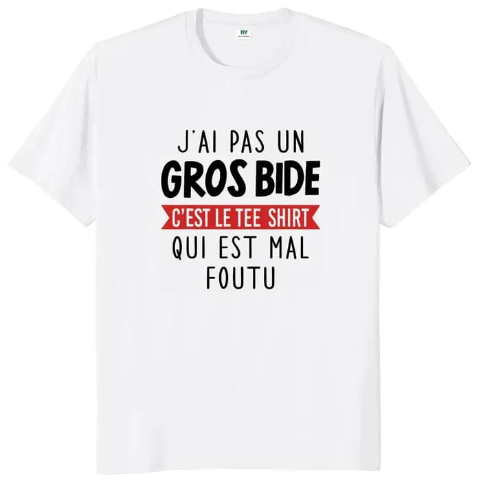 T-shirt humoristique unisexe, 100% coton, décontracté et humoristique, I Don't Have A Big PAUNCH, Y2K, été