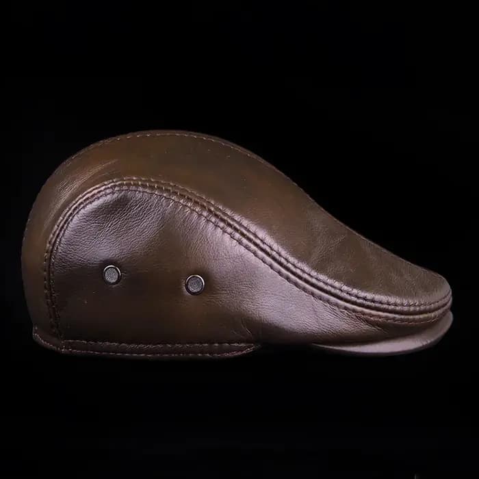 Casquette de baseball en cuir véritable pour hommes