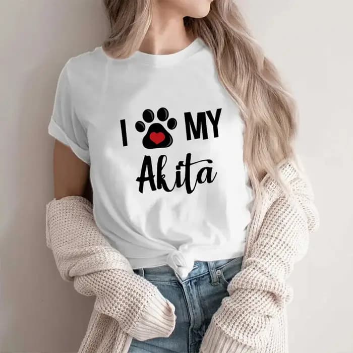 Akita Inu t-shirt femmes Y2K t-shirt femme drôle japonais streetwear vêtements