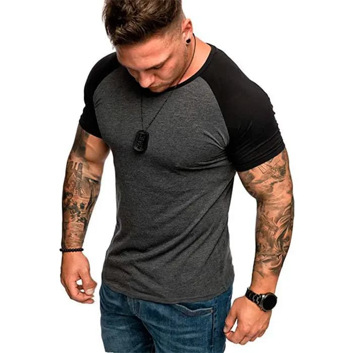 Nouveaux hommes T-Shirt à manches Raglan