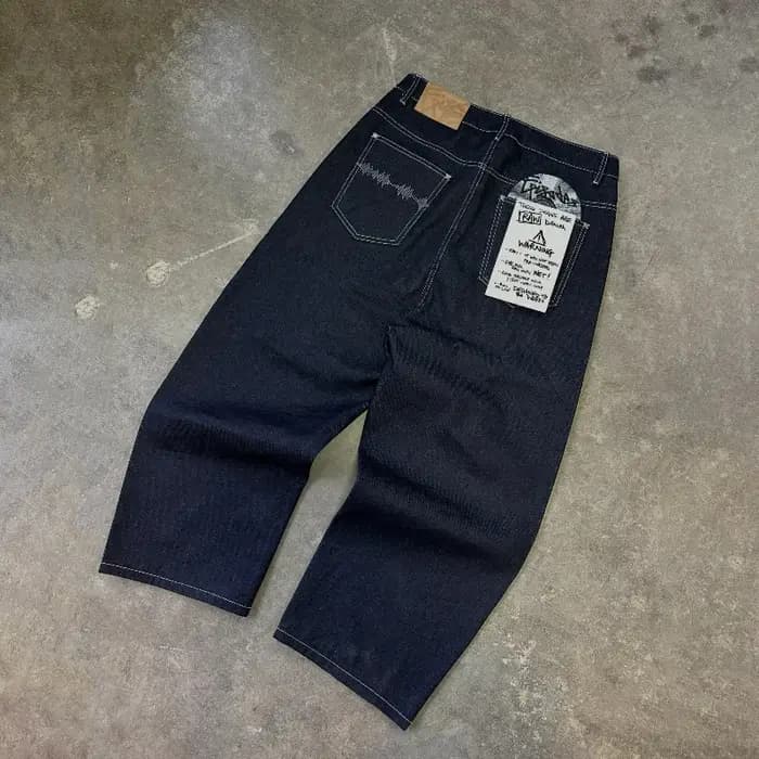 Jeans gothiques noirs tendance hip-hop