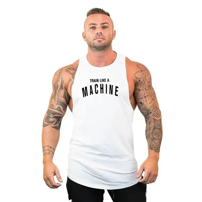 TRAIN LIKE A MACHINE Débardeur de musculation en coton pour hommes