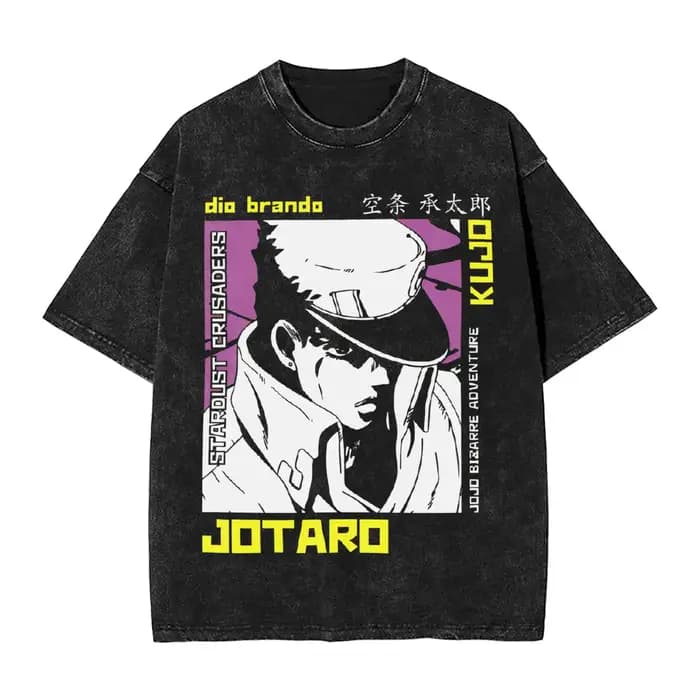 JoJo's Bizarre Adventure Diego Brando T-Shirts Hip Hop lavé surdimensionné