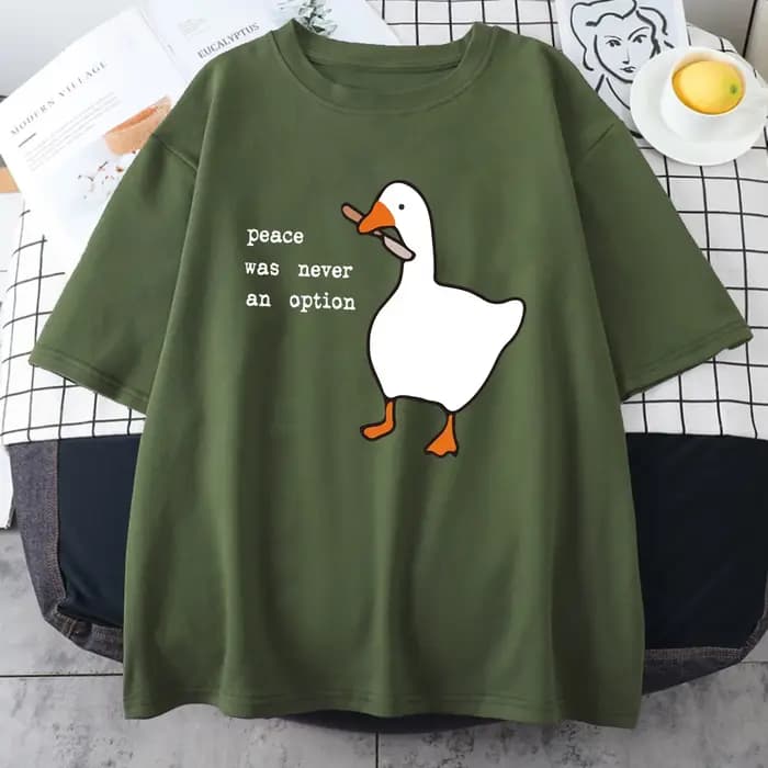 La paix n'était jamais une Option imprime Mans coton T-Shirt vêtements créativité tout-mathématiques à manches courtes