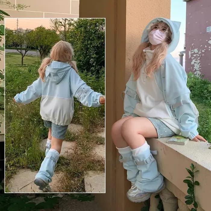 Sweats à capuche de fouet de conception de sous-culture japonaise pour femmes
