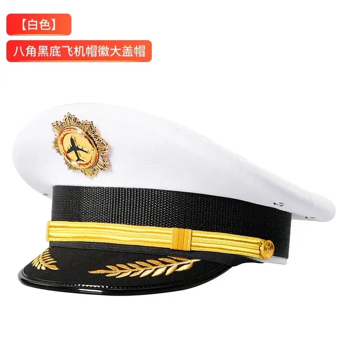 Casquette pilote 2026, chapeau réglable en cuir PU avec badge en métal