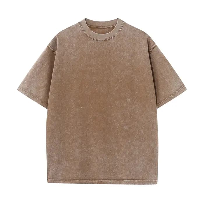 T-shirt d'été pour hommes 230G coton lourd Vintage lavé T-Shirts surdimensionné à manches courtes en