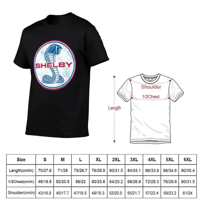 T-shirt Carroll Shelby Cobra pour homme, en coton, avec graphismes