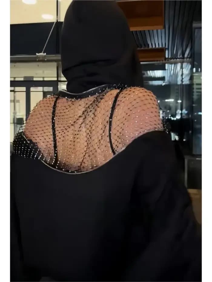 Sweat à capuche ajouré dos nu pour femmes