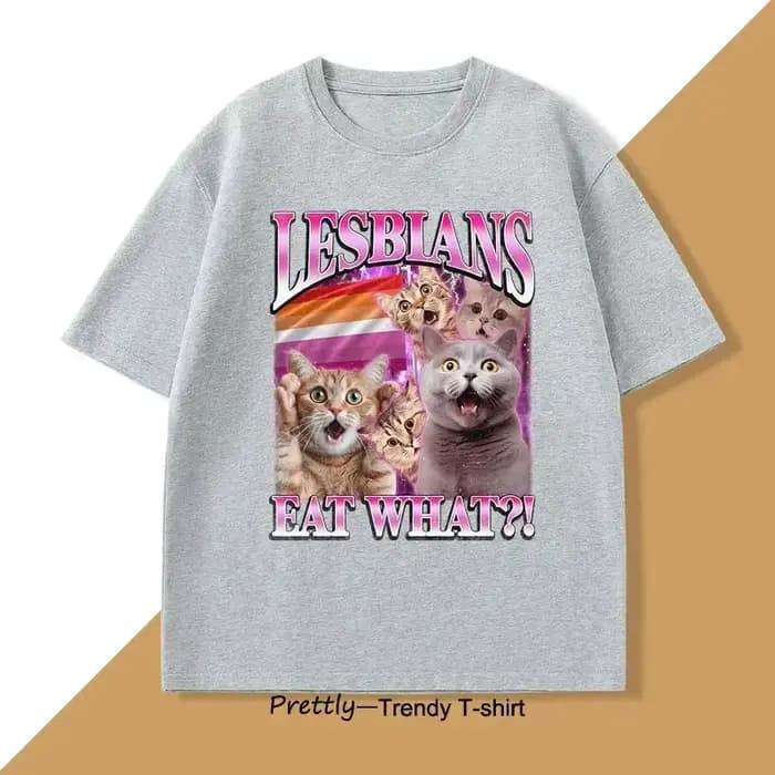 Drôle lesbiennes mangent ce T-Shirt chat fierté Thirt LGBTQ