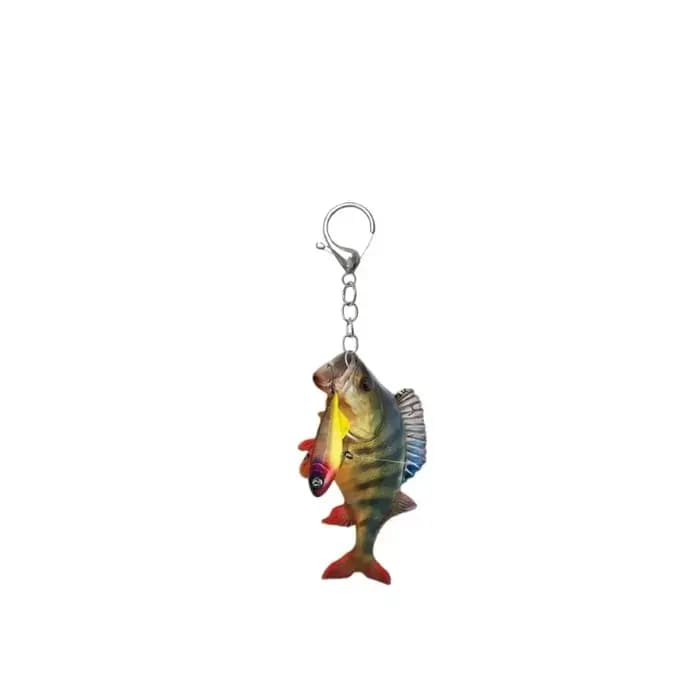 Pêcheur océan amusant amoureux de la pêche porte-clés pour homme accessoires sac poisson pendentif