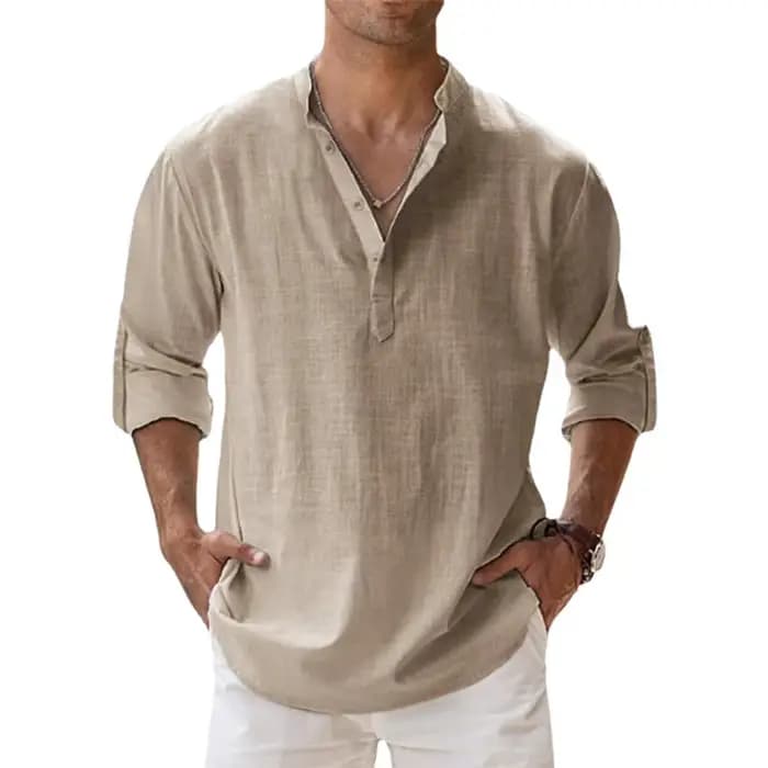Nouvelles chemises en coton et lin pour hommes
