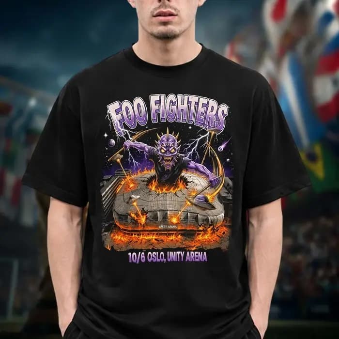 Foo Fighters Take Cover Tour Rock N Roll Merch T-shirt 100% coton