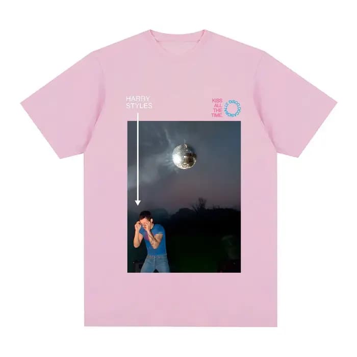 T-shirt unisexe de haute qualité en coton 100% avec impression graphique Hip Hop du chanteur HarryStyle
