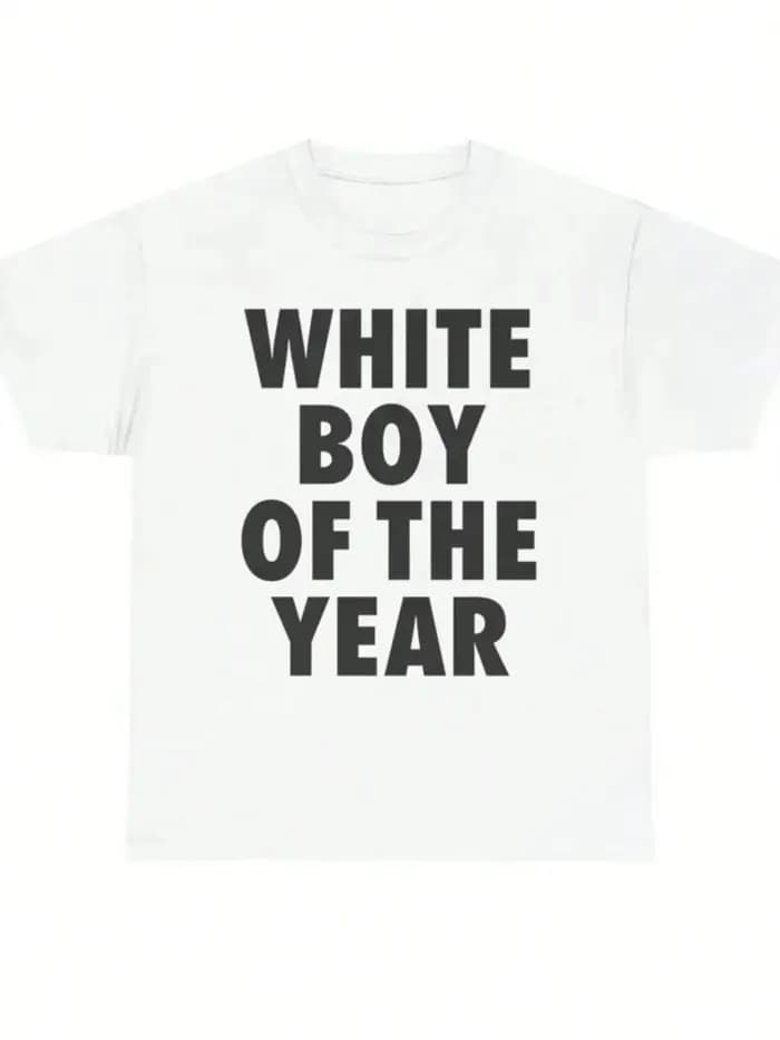 T-shirts WHITE BOY OF THE YEAR – Style Rétro Décontracté Streetwear Vintage