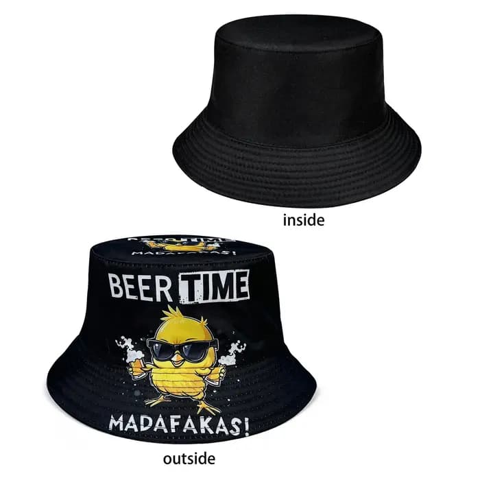 Cool Duck'Beer Time' Chapeau de pêcheur graphique 3D
