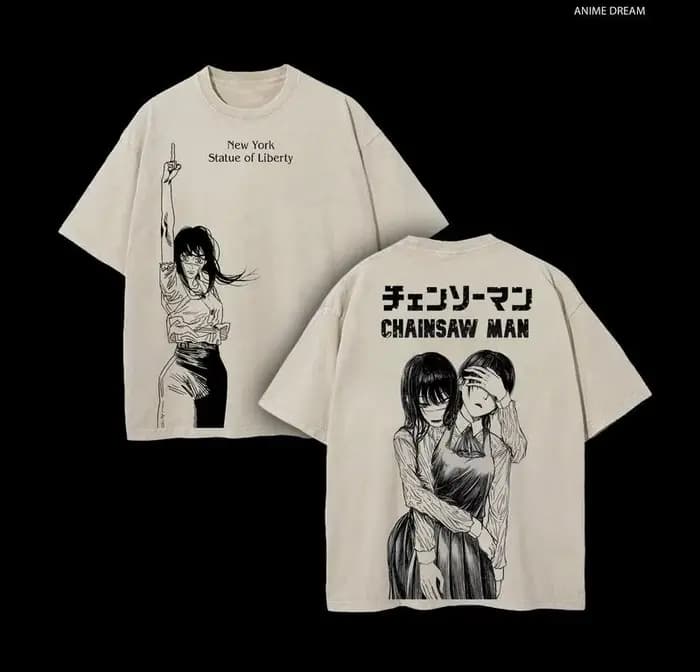 Mitaka Asa tronçonneuse homme Manga T-Shirt Vintage lavé mode Y2k