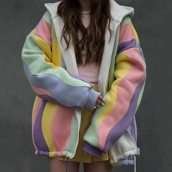 Sweat-shirt à capuche et manches longues pour femme