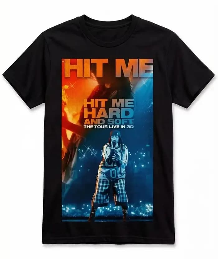 T-shirt Billie Eilish Hit Me Hard and Soft : The Tour Live in 3D Movie, T-shirt pour hommes et femme