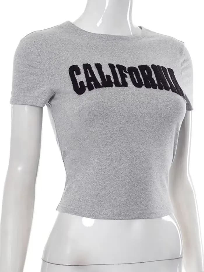 T-shirts à lettres floquées pour femmes